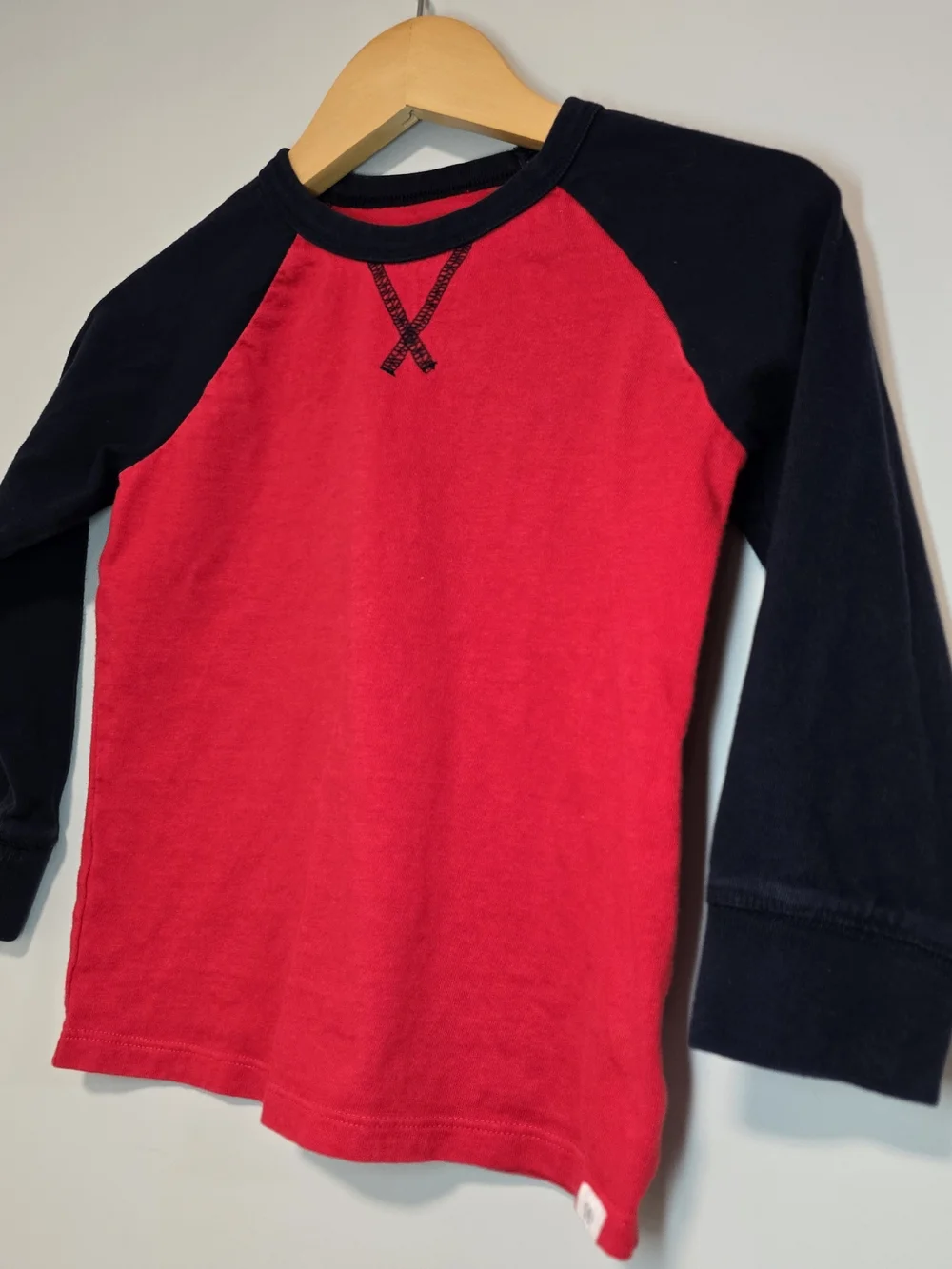 GAP Kids Red & Navy Long-Sleeve Raglan Shirt
